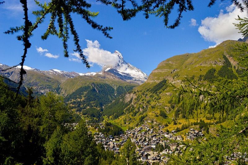 Zermatt in the valley beneath the Matterhorn